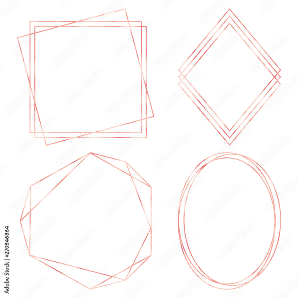 Obraz Geometric Polygonal Frames - Set of 4 trendy frames with copy space