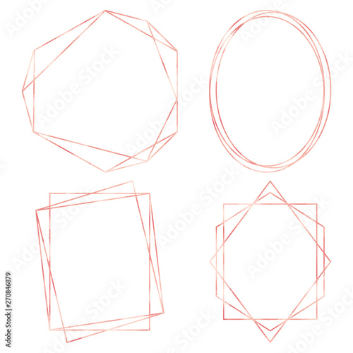 Geometric Polygonal Frames - Set of 4 trendy frames with copy space