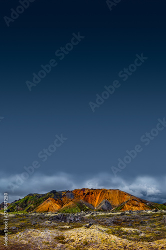 Beautiful colorful volcanic mountains Landmannalaugar in Iceland, earth formation, dramatic landscape © neurobite