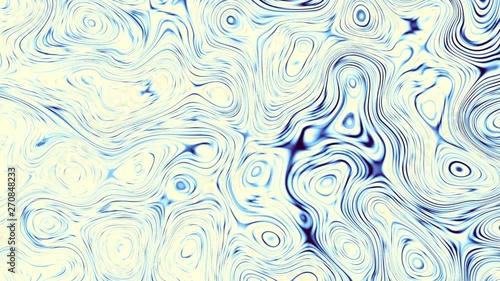 Moving irregular psychedelic waves. Blue and white abstract footage. photo