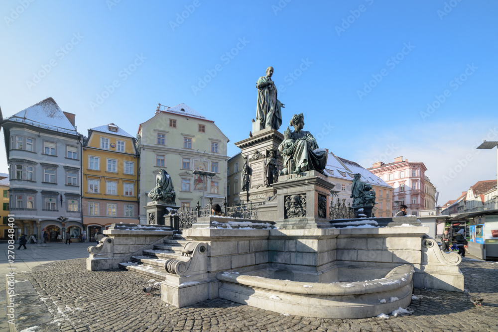 The main square of Graz, Austria.