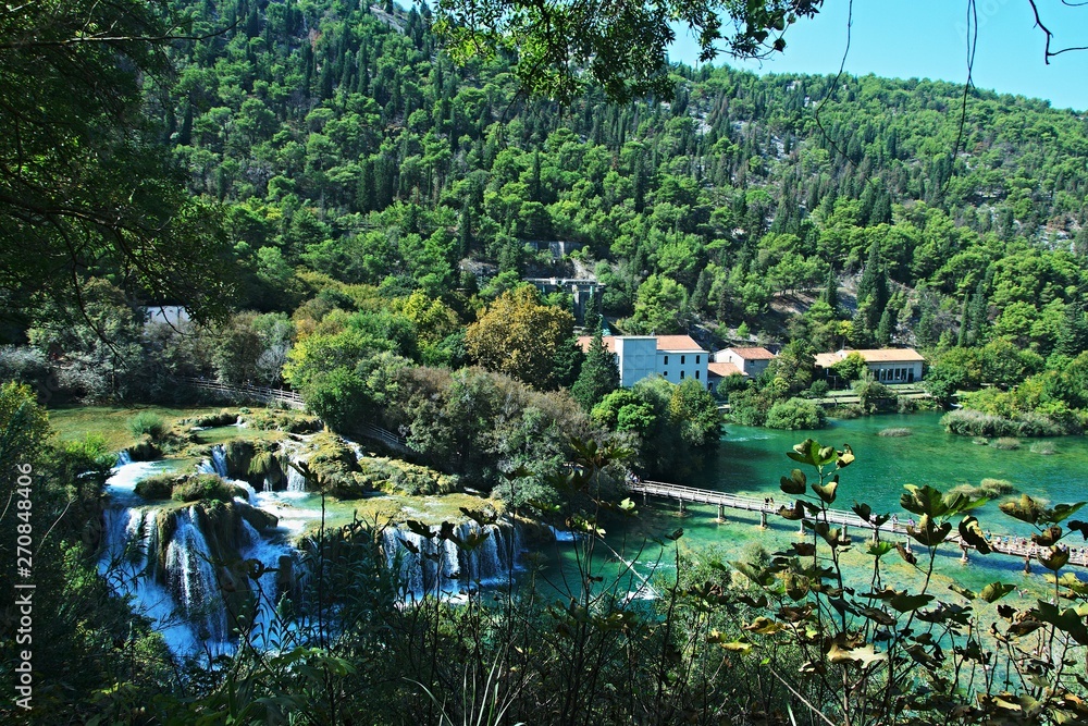 Croatia-view of a waterfall on a river Krka in the Krka National Park