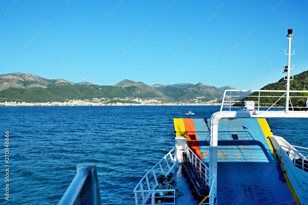 Greece-view of the harbor Igoumenitsa from ferry