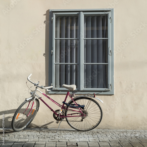 A bike with a window in europe.