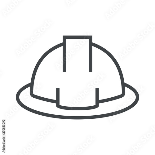 Line icon with construction helmet