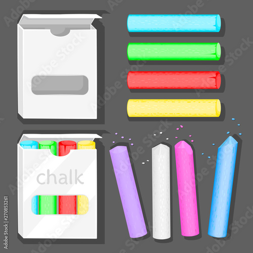 Color chalk in box