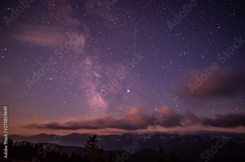 Milky Way on the starry sky in the mountains