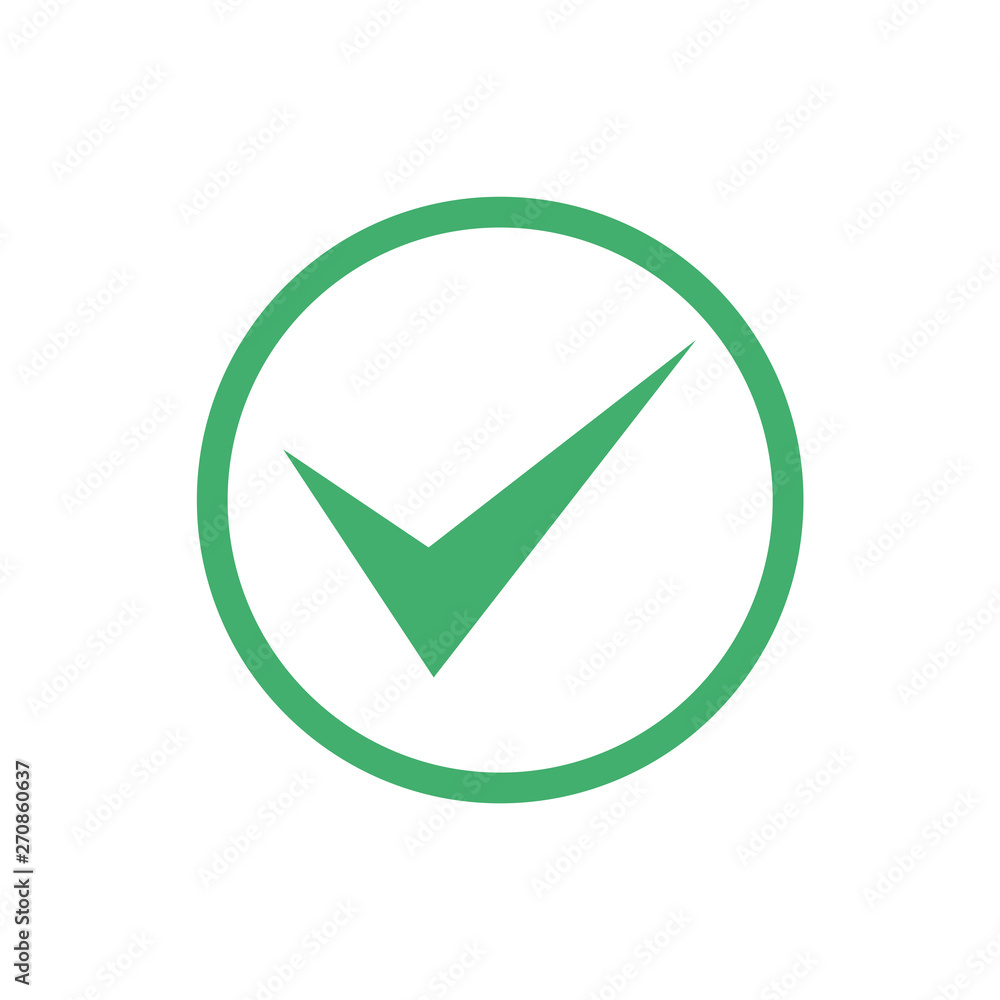Green check mark icon. Flat icon checklist mark symbol vector illustration. Green check mark icon. Flat icon checklist mark symbol vector illustration.