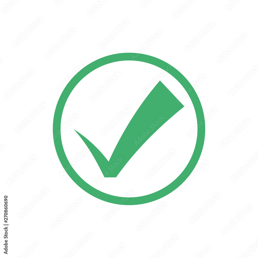 Green check mark icon. Flat icon checklist mark symbol vector illustration. Green check mark icon. Flat icon checklist mark symbol vector illustration.