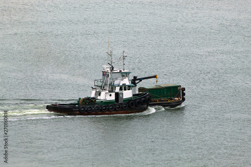 Canvastavla ship with a crane on the ocean