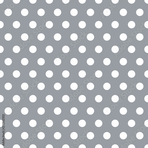 gray Seamless Background with Polka Dot pattern. Polka dot fabric. Retro pattern. Casual stylish white polka dot texture on beige background.