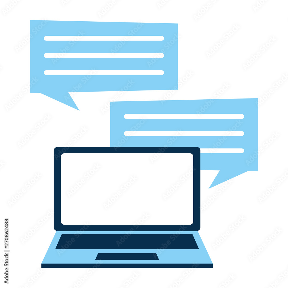 laptop computer speech bubble laptop computer speech bubble