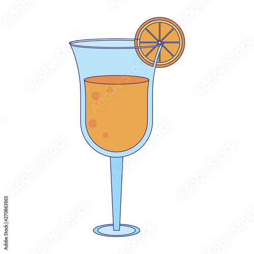Summer cocktail glass cup with lemon