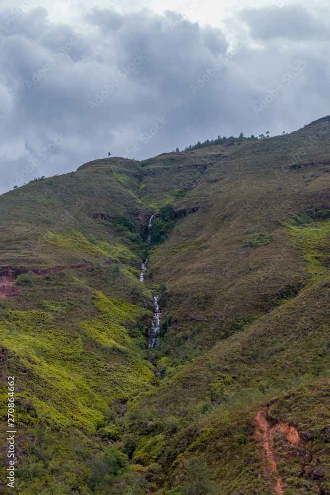 waterfall in the mountains of colombia