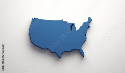 USA United States Map . 3D Render Illustration