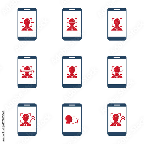Free Download Face recognition. Biometric identification. Facial recognition system. Icon set. Vector - GFXLoad