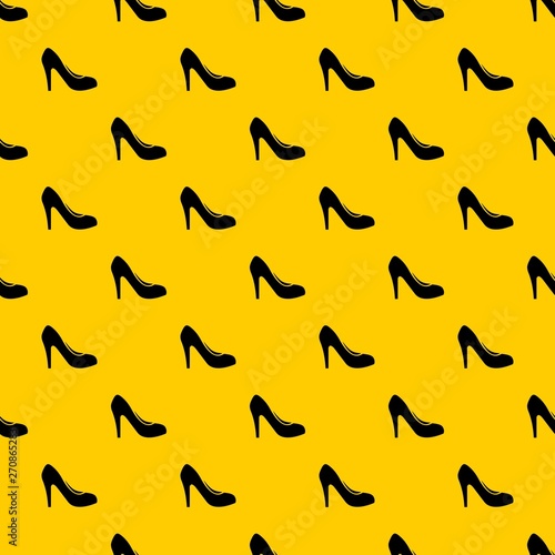 Women shoe with heels pattern seamless vector repeat geometric yellow for any design