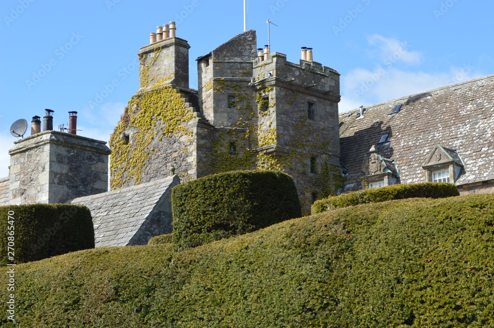 16th Century Earlshall Castle, Leuchars, near St Andrews, Fife, Scotland. 2019
