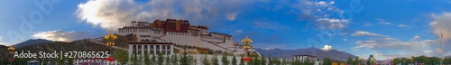 Panoramic view of Potala Palace on the main street in Tibet, China