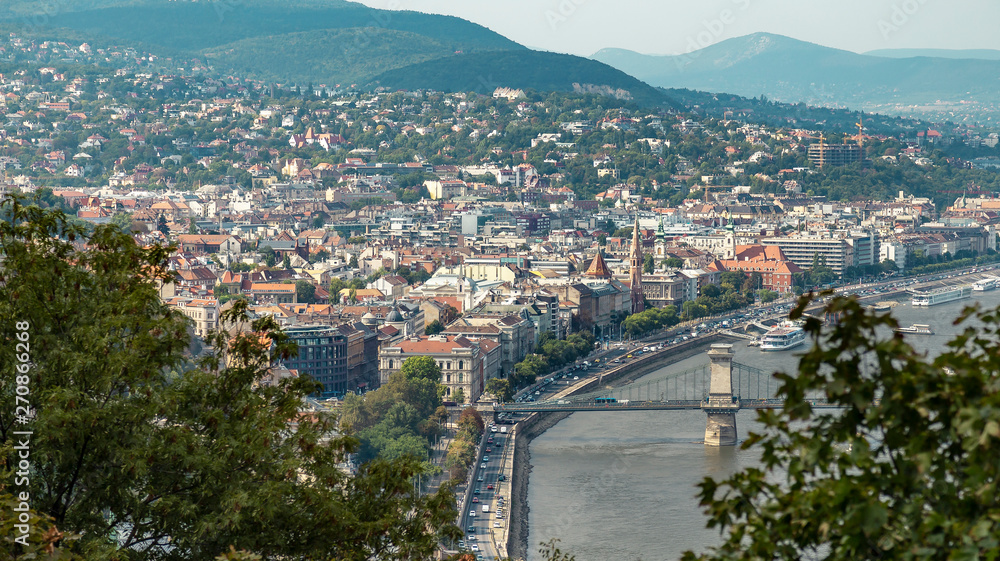 A Budapest city landscape, wide view on the city