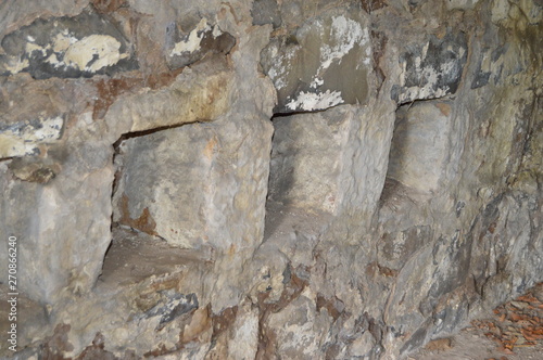 Internal Detail of Dovecote at16th Century Earlshall Castle, Leuchars, near St Andrews, Fife, Scotland. 2019
