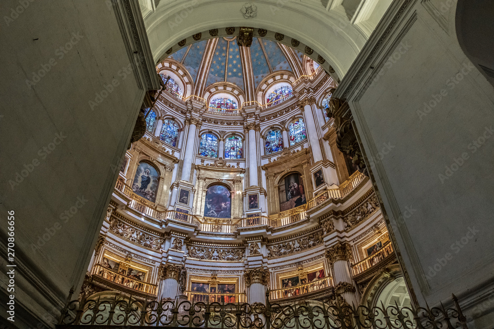 interior of the cathedral in granada
