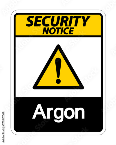 Security Notice Argon Symbol Sign On White Background,Vector Illustration
