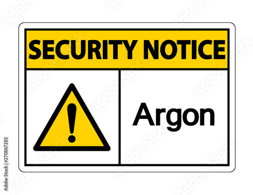 Security Notice Argon Symbol Sign On White Background,Vector Illustration