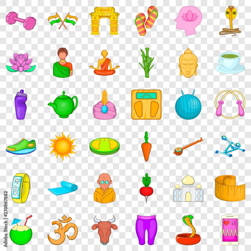Dumpbell icons set. Cartoon style of 36 dumpbell vector icons for web for any design