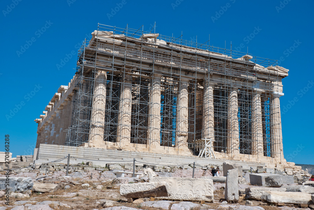 Fototapeta premium A hot day on the Acropolis of Athens, Greece, June 2019.