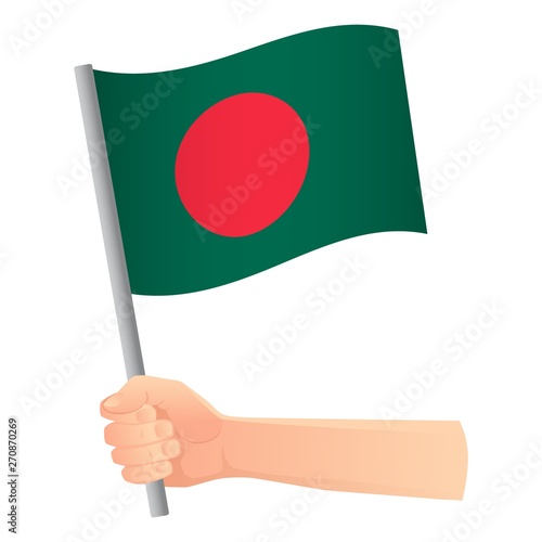 Bangladesh flag in hand