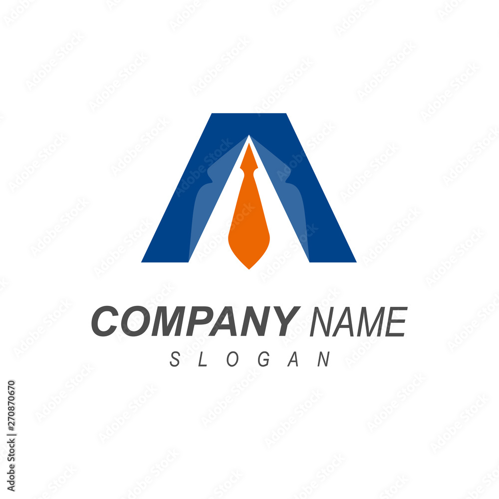 logo letter a, letter logo a by symbolizing office employees + initial name icon, tie symbol logo letter a, letter logo a by symbolizing office employees + initial name icon, tie symbol