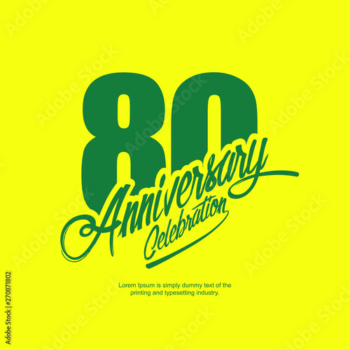 80 Year Anniversary Vector Template Design Illustration