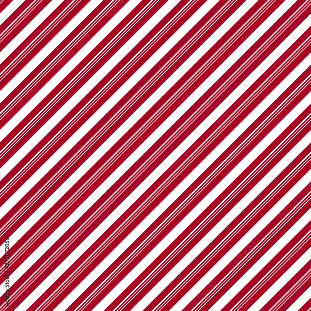 Naklejka premium Candy Cane Stripes Seamless Pattern - Diagonal candy cane stripes repeating pattern design