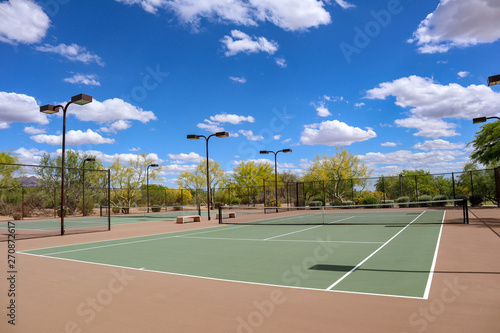 Tennis court in the spring time Arizona  photo
