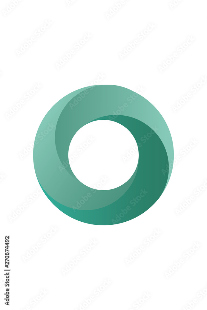 Twisted Circle with Bright Mint Color. 3D Optical Illusion Illustration Twisted Circle with Bright Mint Color. 3D Optical Illusion Illustration