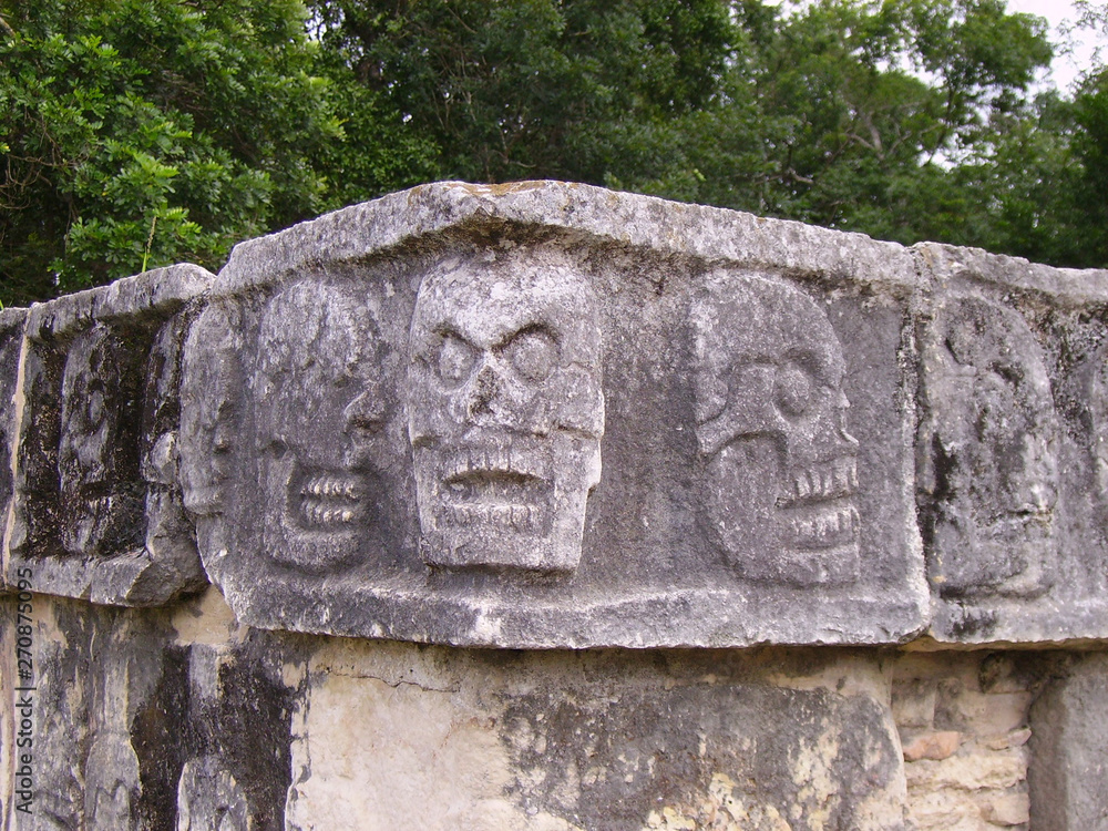 Detail: Platform of the Jaguars and Eagles, Chichen Itza Detail: Platform of the Jaguars and Eagles, Chichen Itza