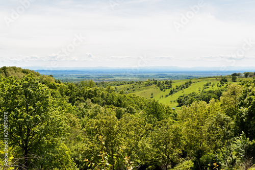 Landscape in Croatia with green deciduous montane forest and hills