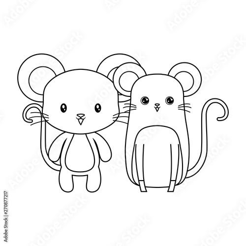 cute mouses animals isolated icon