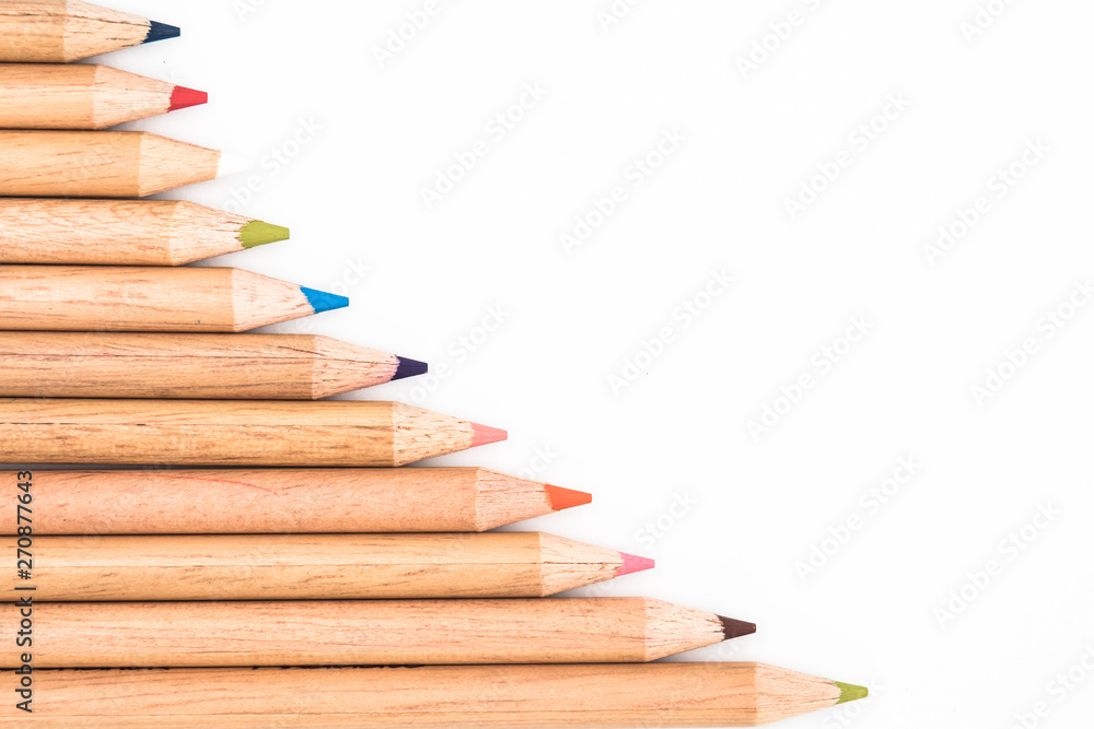 Color pencil isolated on white background with copy space Color pencil isolated on white background with copy space