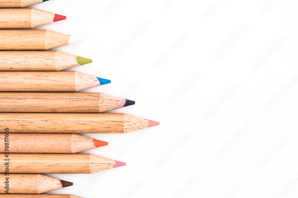 Color pencil isolated on white background with copy space Color pencil isolated on white background with copy space