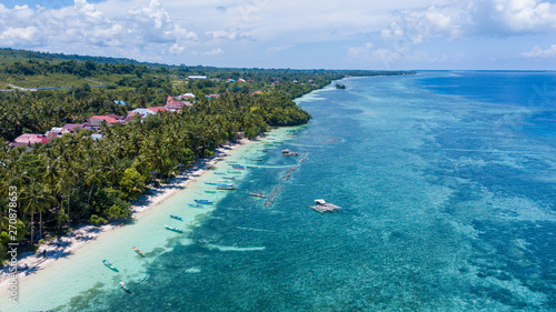 Bild auf Leinwand Aerial photography view one of beach in Wakatobi (Wangi-Wangi, Kaledupa, Tomia &