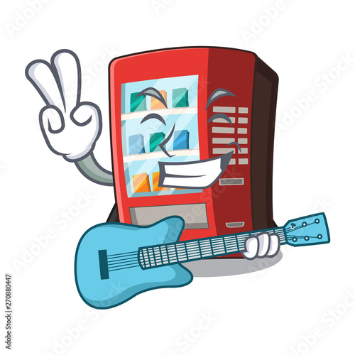 With guitar vending machine next to character door