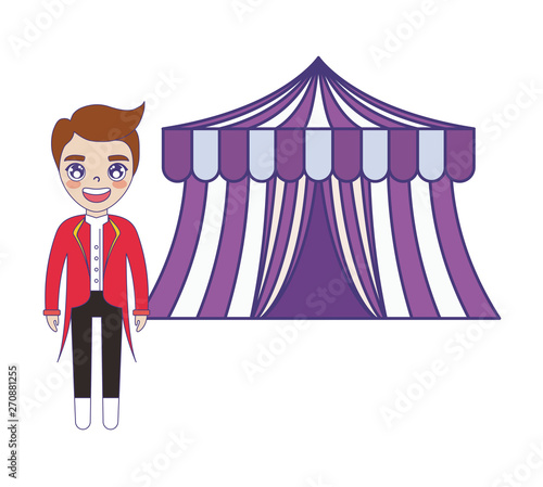 tamer male with tent circus