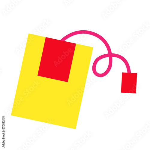 Yellow teabag geometric illustration isolated on background