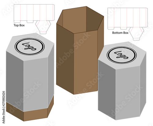 Box packaging die cut template design. 3d mock-up