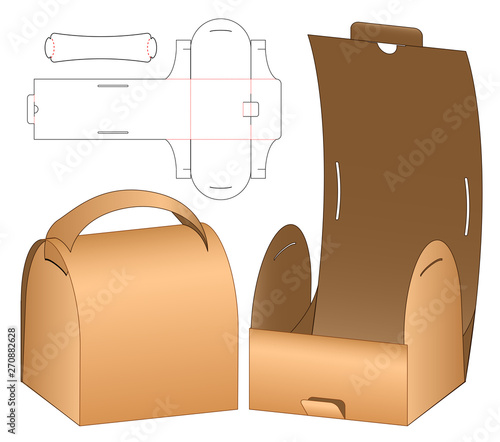 Box packaging die cut template design. 3d mock-up