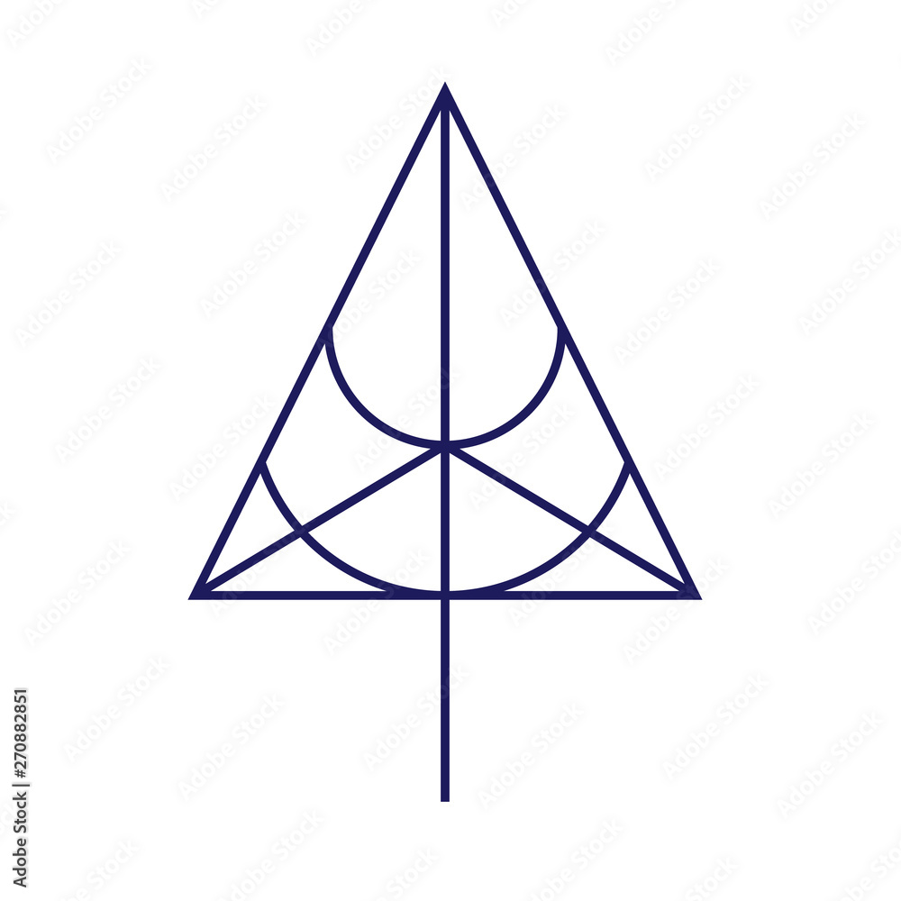 Fototapeta premium Tree geometric illustration isolated on background