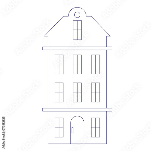 London building geometric illustration isolated on background