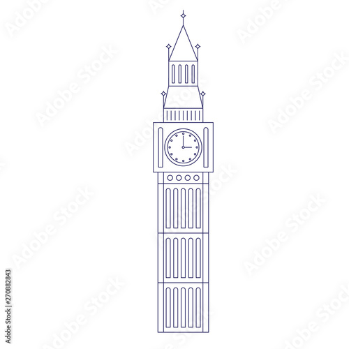 Big Ben geometric illustration isolated on background